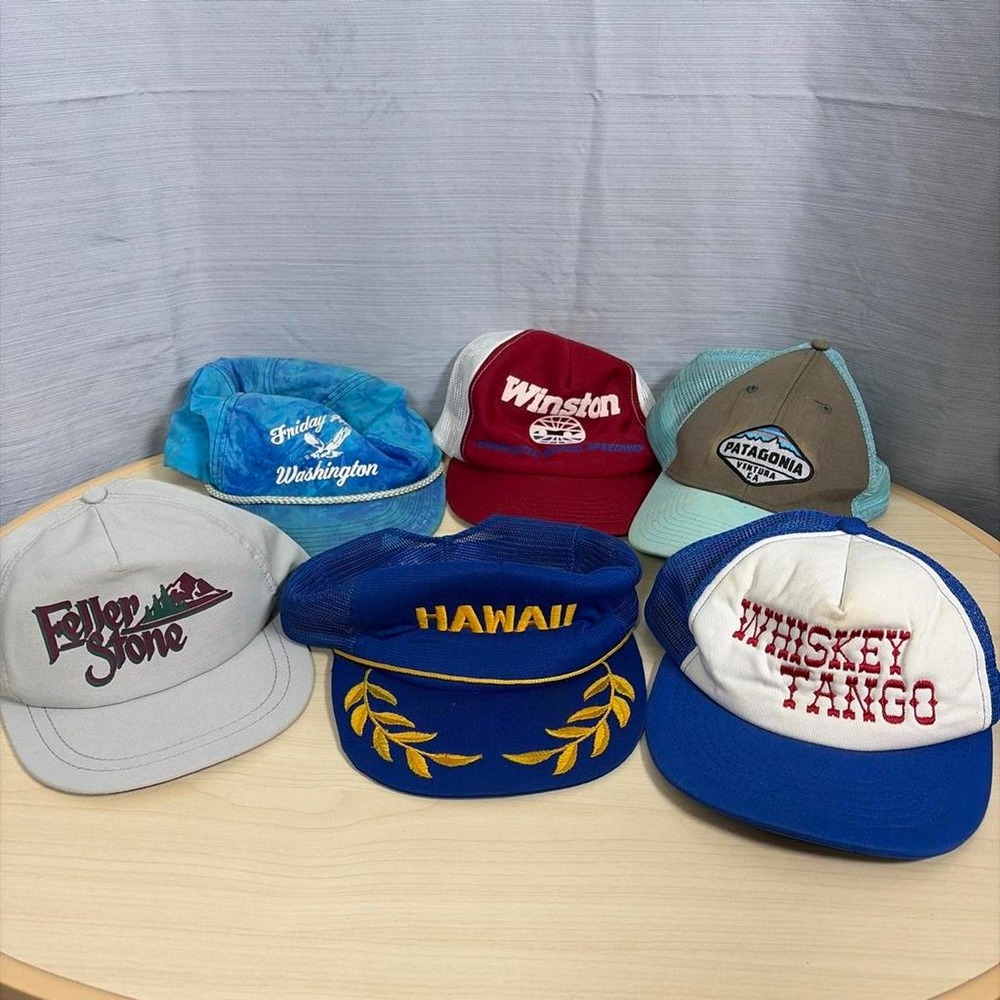 Vintage & Retro Trucker Hat Lot of 6 Snapback Mesh Baseball Caps